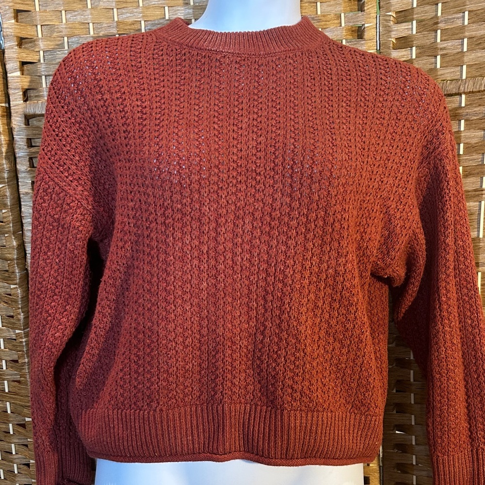 Universal Thread Rust Textured Knit Sweater Pullo… - image 1